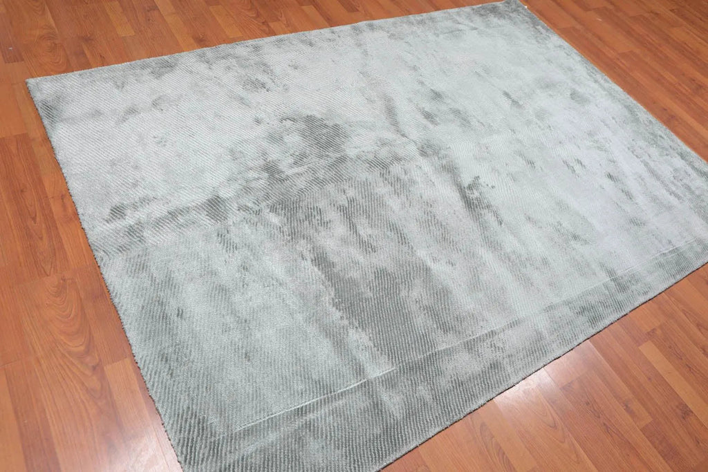 5' x 7' Handmade Loop & Cut Pile 100% Bamboo silk Moden Area rug Aqua
