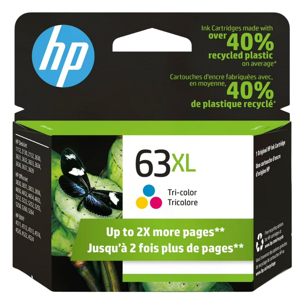 High Yield HP 63XL (F6U63AN) Color Ink Cartridge-0