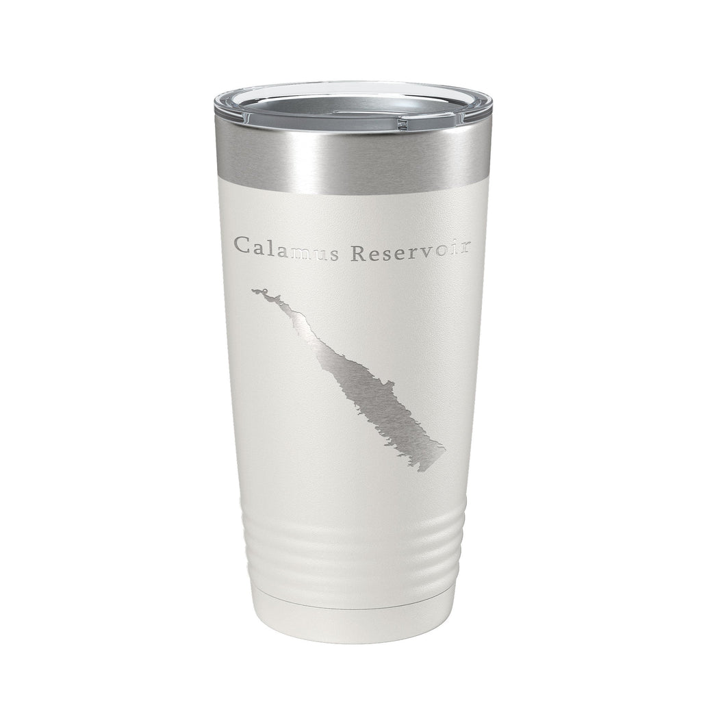 Calamus Reservoir Tumbler Lake Map Travel Mug Insulated Laser Engraved Coffee Cup Nebraska 20 oz