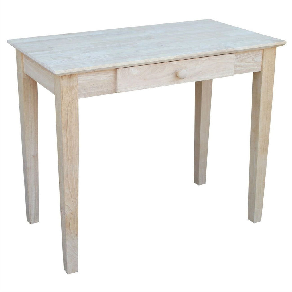 Solid Unfinished Wood Laptop Desk Writing Table with Drawer-1